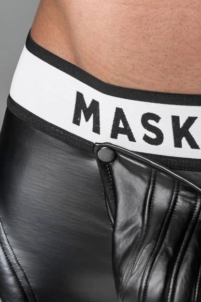 Armored Leggings. Codpiece. Zip-Rear. Black - MLG108-Y1 - www.maskulo.berlin - Local store