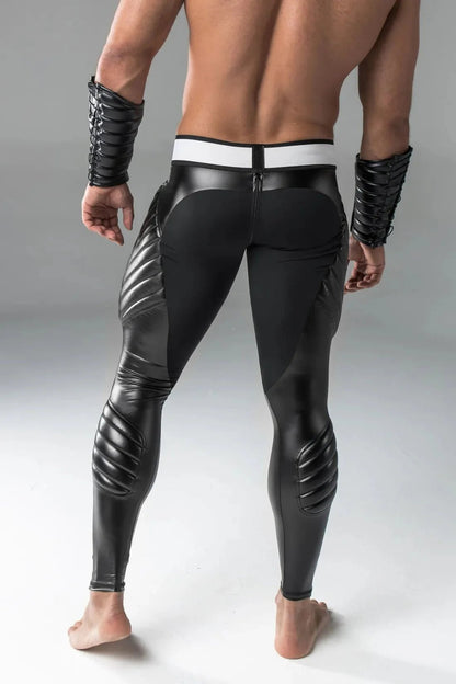 Armored Leggings. Codpiece. Zip-Rear. Black - MLG108-Y1 - www.maskulo.berlin - Local store
