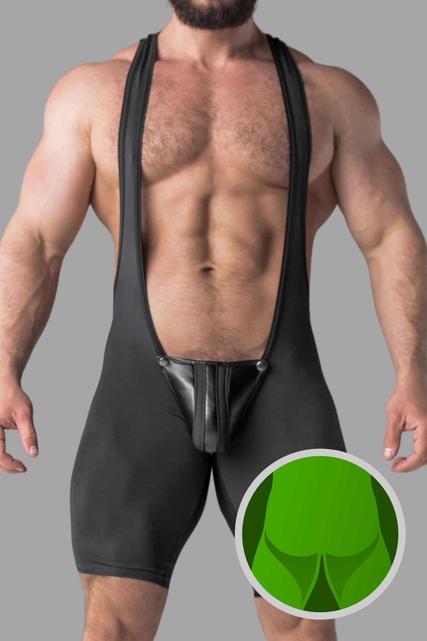Armored. Men's Wrestling Singlet. Codpiece. Black - MWS101 - Y1 - www.maskulo.berlin - Local store