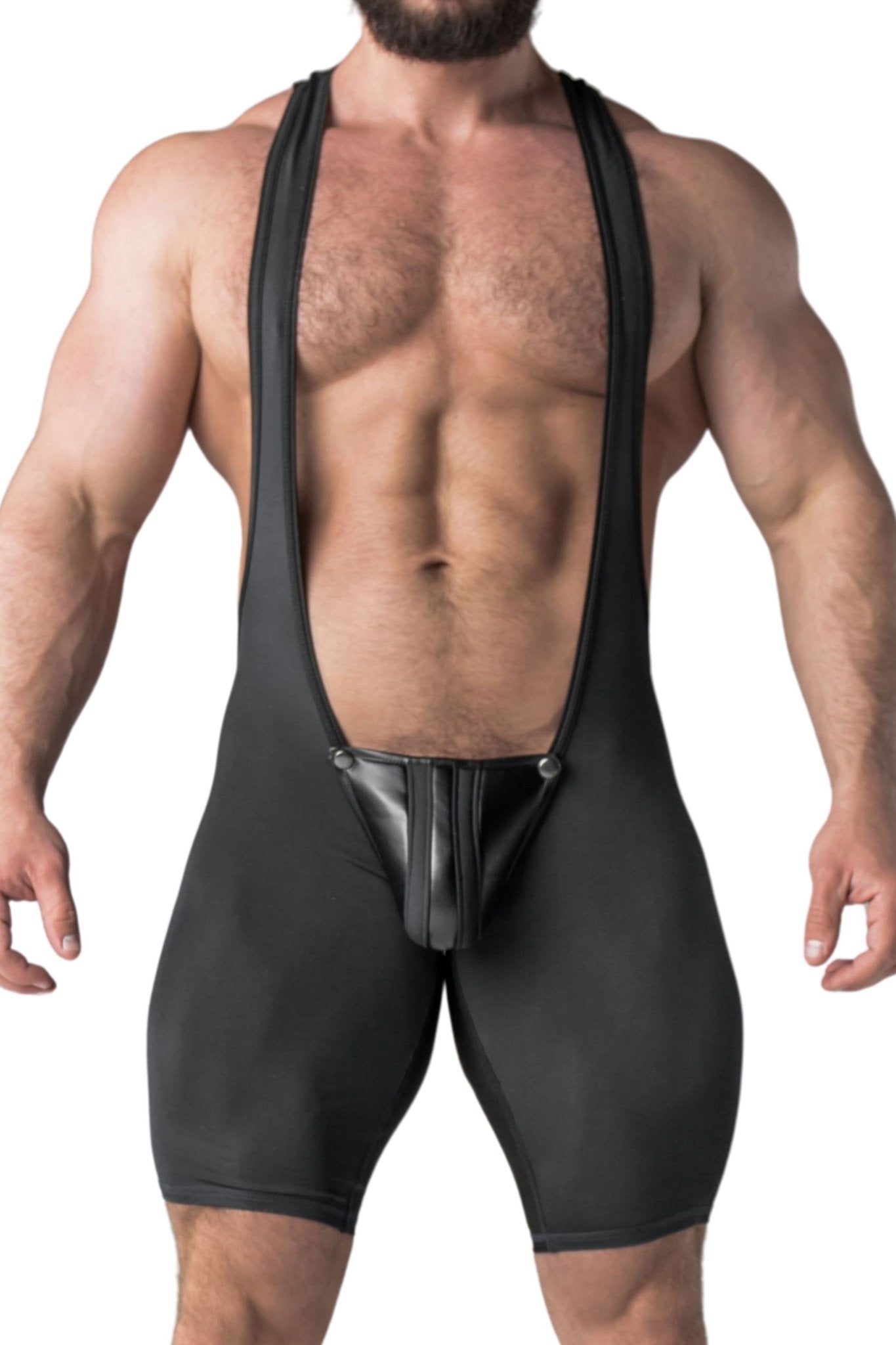 Armored. Men's Wrestling Singlet. Codpiece. Black - MWS101 - Y1 - www.maskulo.berlin - Local store