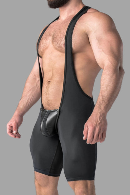 Armored. Men's Wrestling Singlet. Codpiece. Black - MWS101 - Y1 - www.maskulo.berlin - Local store