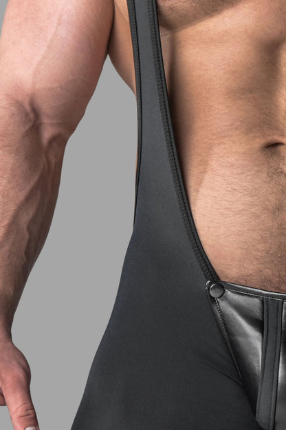 Armored. Men's Wrestling Singlet. Codpiece. Open Rear. Black - MSG103-Y1 4 - www.maskulo.berlin Local City Store