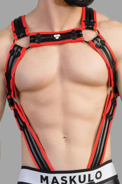 Armored Next. Body Harness. Black And Red - MHR109-Y1 4 - www.maskulo.berlin Local City Store