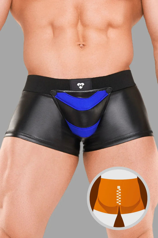Armored Next. Men's Trunk Shorts. Black + Blue Royal - MTR104 - Y1 - www.maskulo.berlin - Local store