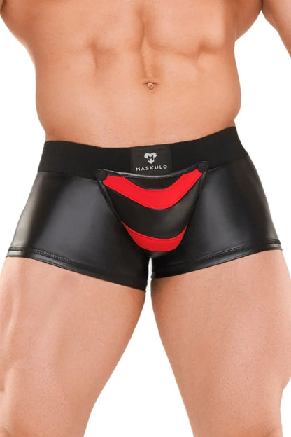 Armored Next. Men's Trunk Shorts. Black+Red - MTR103 - Y1 - www.maskulo.berlin - Local store