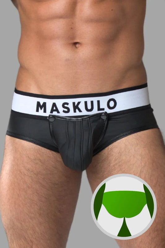 Armored. Rubber look Briefs. Detachable Pouch. Black - MBR108 - Y5 - www.maskulo.berlin - Local store