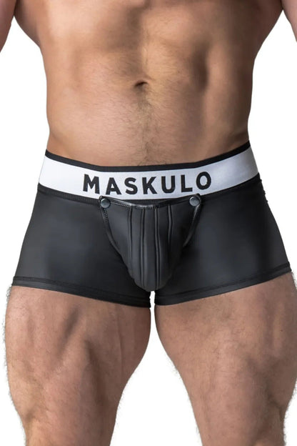 Armored. Rubber Look Trunk Shorts. Detachable Pouch. Black - MTR109-Y1 5 - www.maskulo.berlin Local City Store