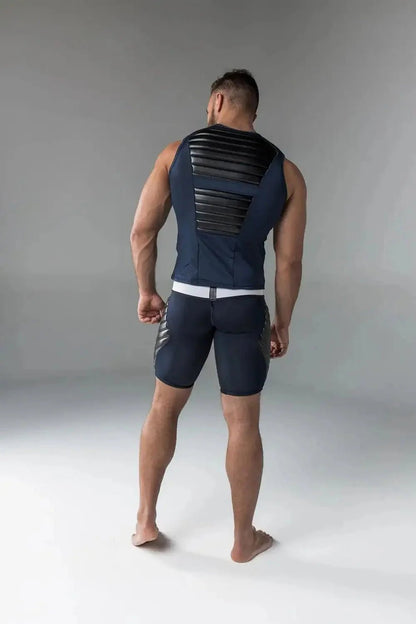 Armored Standard. Sleeveless Top with Front Pads. Blue Navy - MTP137-Y1 4 - www.maskulo.berlin Local City Store