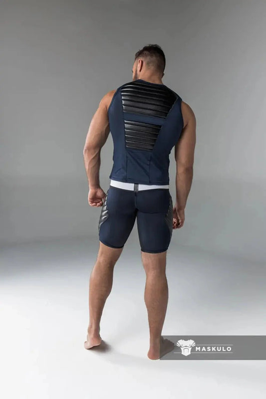 Armored Standard. Sleeveless Top with Front Pads. Blue Navy - MTP137-Y1 - www.maskulo.berlin - Local store
