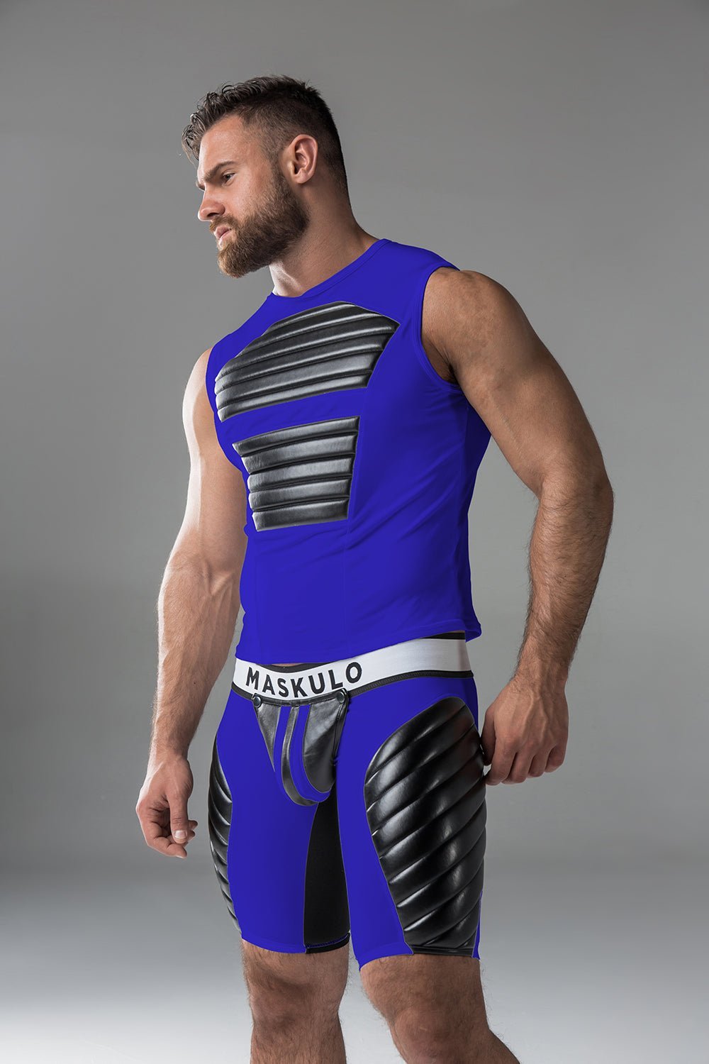 Armored Standard. Sleeveless Top with Front Pads. Blue Royal - MTP138-Y1 2 - www.maskulo.berlin Local City Store