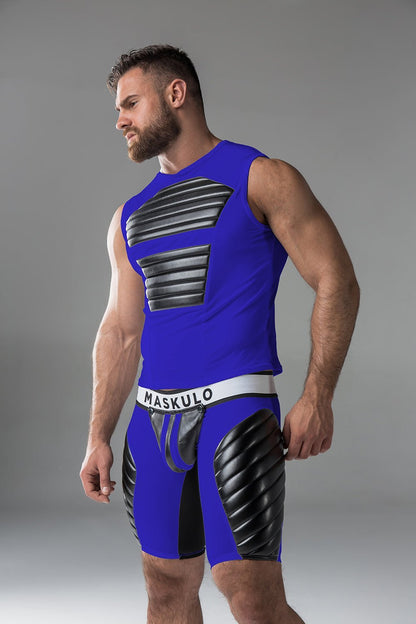 Armored Standard. Sleeveless Top with Front Pads. Blue Royal - MTP138-Y1 2 - www.maskulo.berlin Local City Store