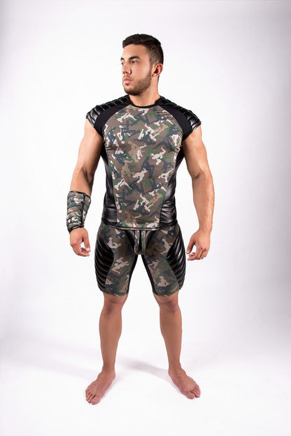 Armored Standard. Sleeveless Top with Shoulder Lacing Pads. Camouflage Woodland - MTP174 - www.maskulo.berlin - Local store