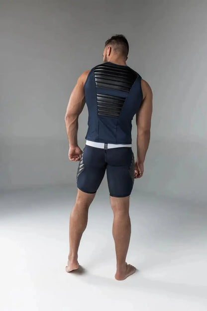 Armored Standard. Sleeveless Top with Front Pads. Blue Navy