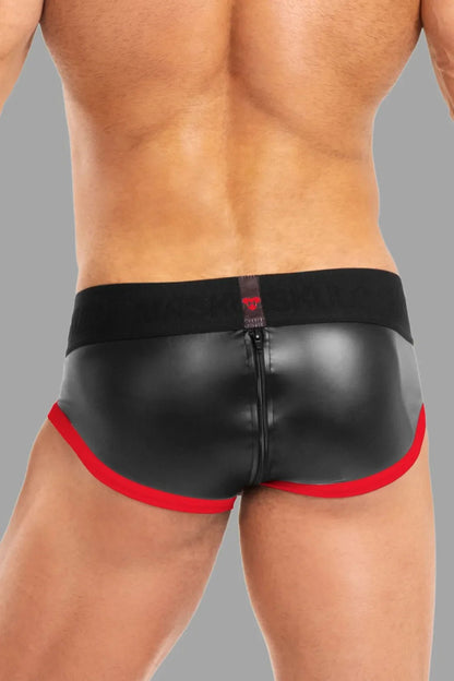 Basic Briefs With Pouch Snap. Black+Red - MBR133-Y1 - www.maskulo.berlin - Local store