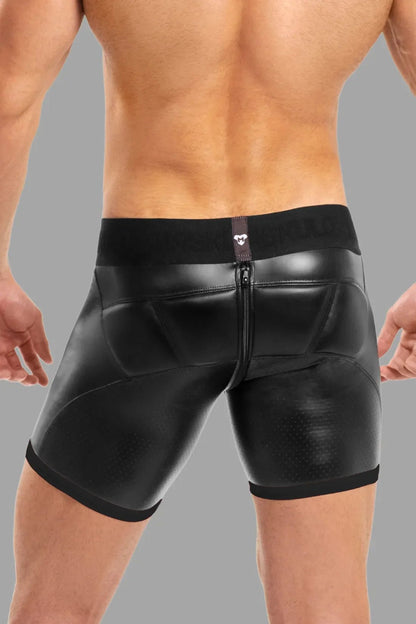 Basic Shorts With Pads. Zippered Rear. Black - MSH115-Y1 - www.maskulo.berlin - Local store