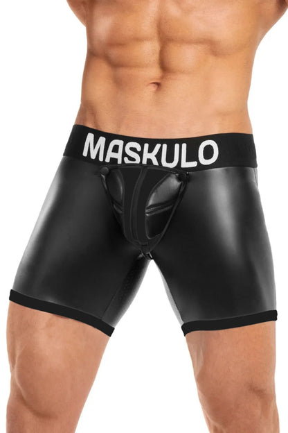 Basic Shorts with Pads. Zippered rear. Black - MSH115 - Y2 - www.maskulo.berlin - Local store
