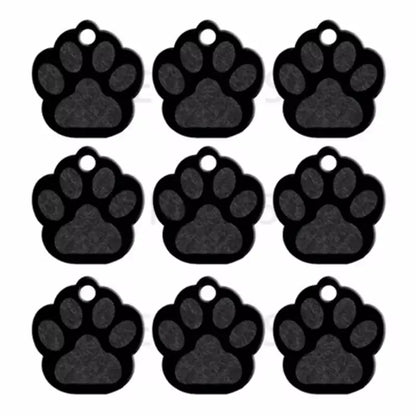 Puppy Paw 28 mm Metal Tag Keychain. Black Shine