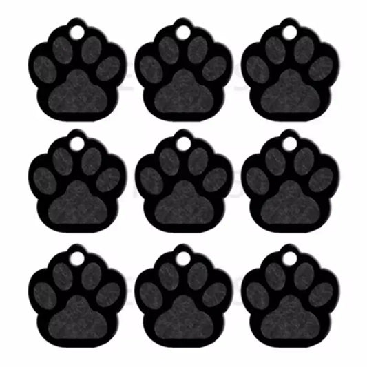Puppy Paw 35 mm Metal Tag Keychain. Black Shine