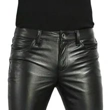 Black Thick PU Leather Jeans, Summer version - NPN312-Y1 1 - www.maskulo.berlin Local City Store