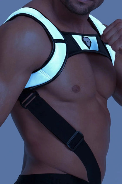 Body Harness With Push-Up Effect. Xxl Size. Black And Grey Reflective Light - MHR122-Y1 3 - www.maskulo.berlin Local City Store