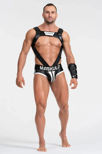 Briefs With Pads. Black And White - MBR131-Y1 - www.maskulo.berlin - Local store
