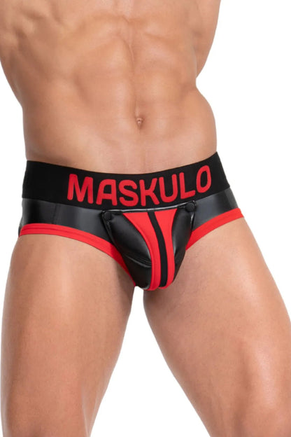 Briefs with Pads. Black+Red - MBR130 - Y1 - www.maskulo.berlin - Local store