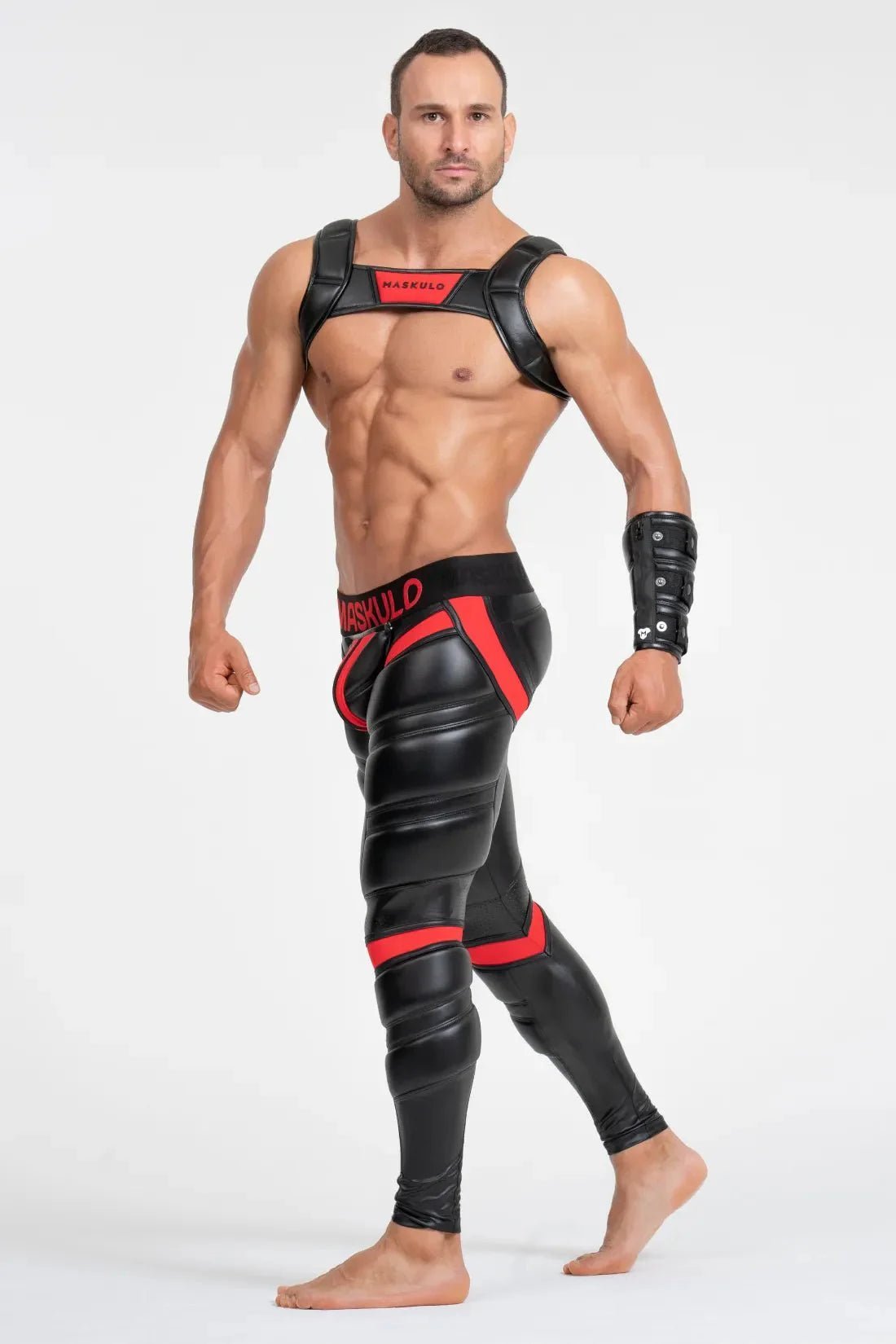 Bulldog Harness With 3D Logo. Black And Red - MHR116-Y1 4 - www.maskulo.berlin Local City Store