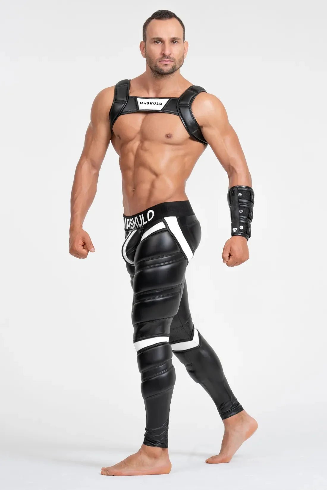 Bulldog Harness With 3D Logo. Black And White - MHR117-Y1 4 - www.maskulo.berlin Local City Store