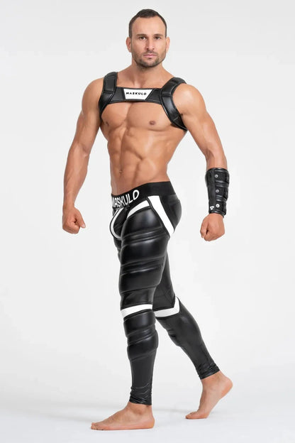 Bulldog Harness With 3D Logo. Black And White - MHR117-Y1 4 - www.maskulo.berlin Local City Store