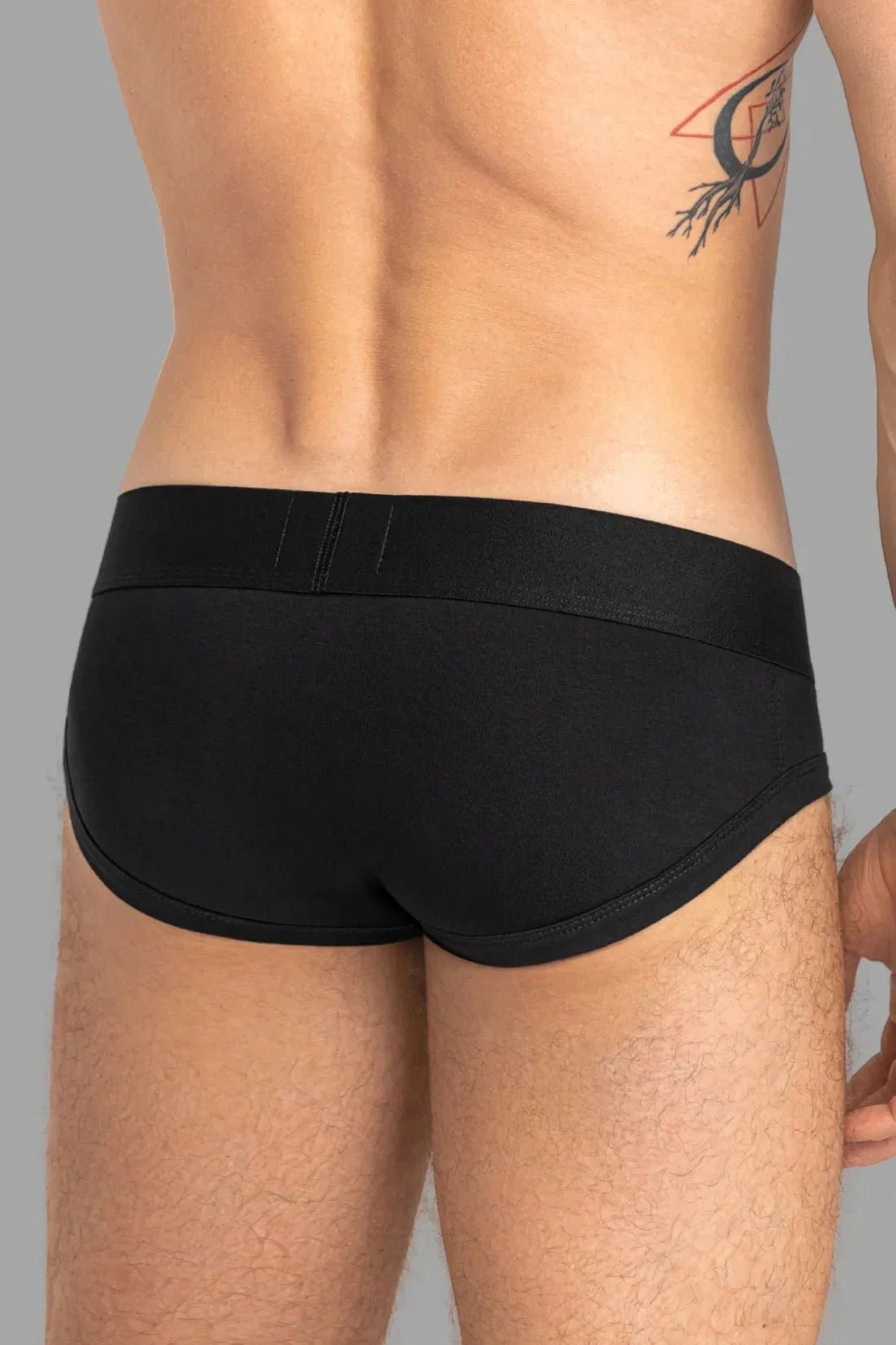Captain-A Briefs With O-Inside-Pouch. Black And White - MBR143-Y1 3 - www.maskulo.berlin Local City Store