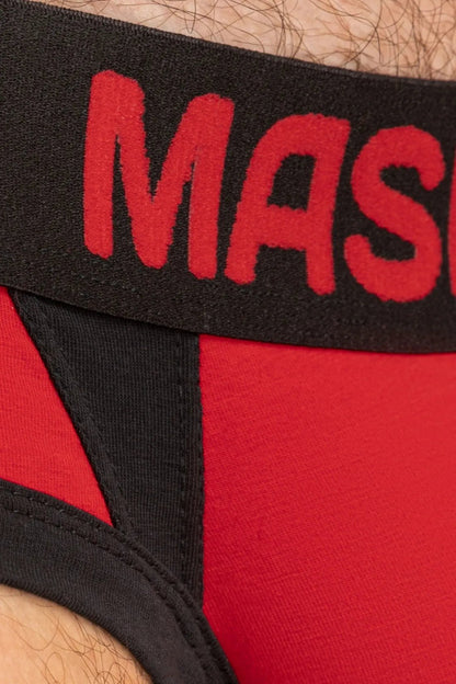 Captain-A Briefs With O-Inside-Pouch. Red And Black - MBR142-Y1 5 - www.maskulo.berlin Local City Store