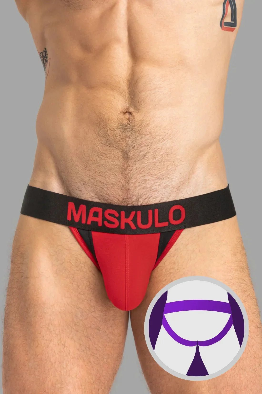 Captain-A Jock O-Inside-Pouch. Red And Black - MJS154-Y1 2 - www.maskulo.berlin Local City Store