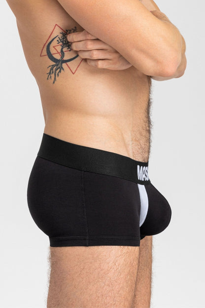 Captain-A Trunk Shorts With O-Inside-Pouch. Black+White - MTR112-Y1 - www.maskulo.berlin - Local store