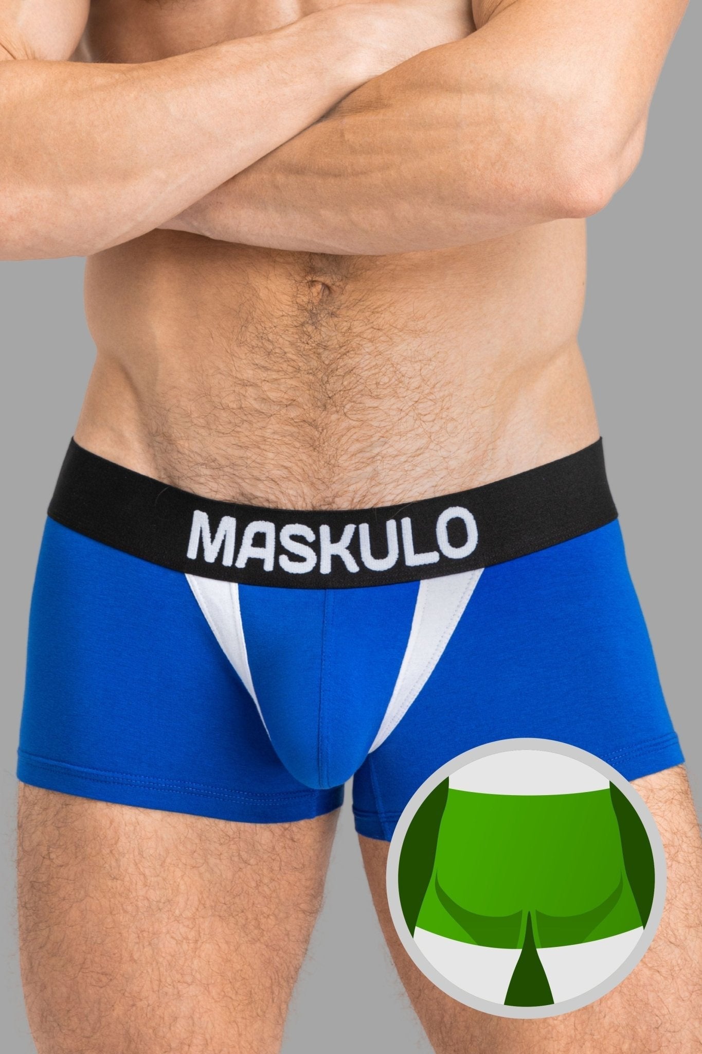 Captain-A Trunk Shorts With O-Inside-Pouch. Blue Royal + White - MTR111-Y1 - www.maskulo.berlin - Local store