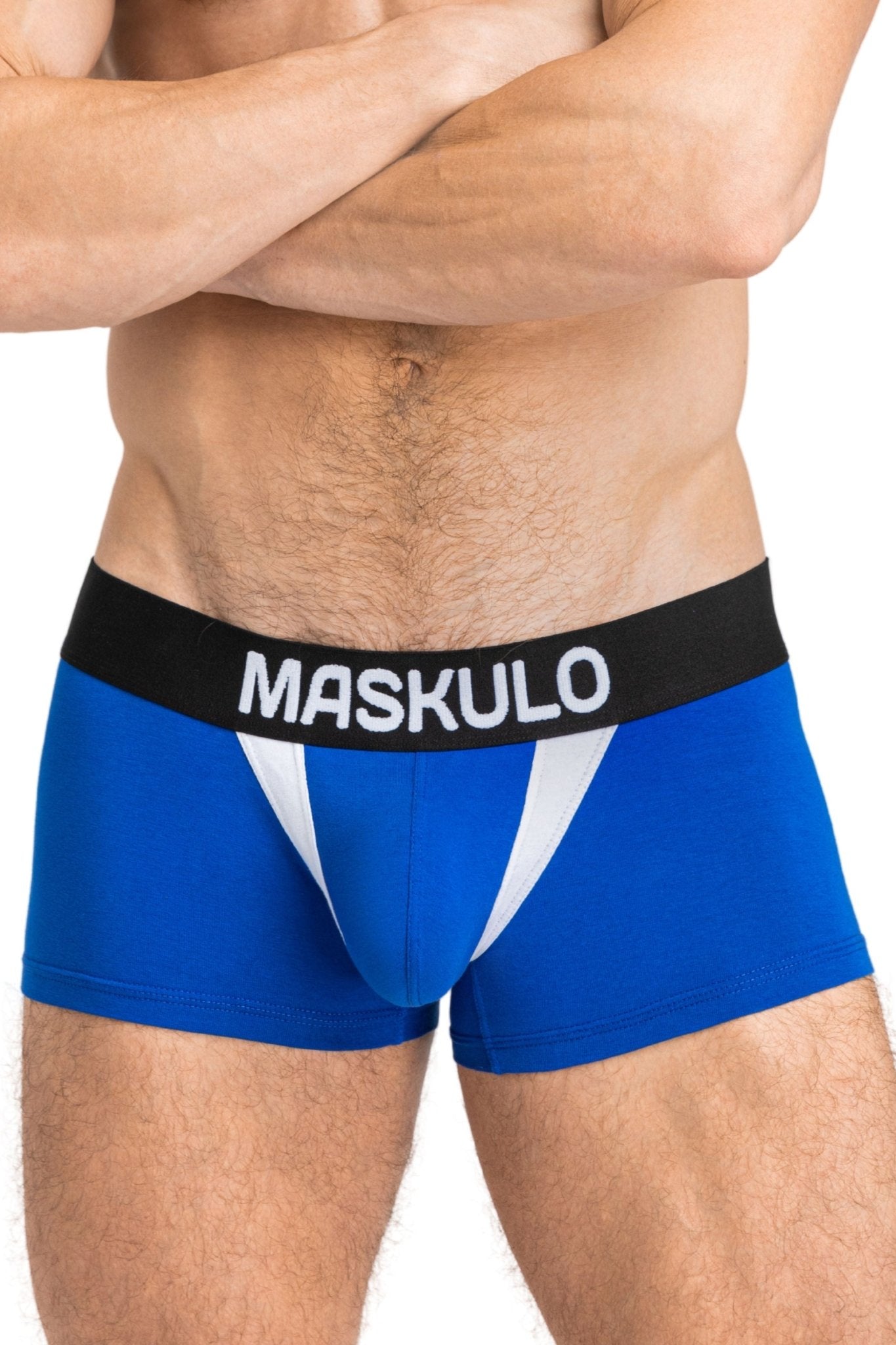 CAPTAIN - A Trunk Shorts with O - Inside - POUCH. Blue Royal + White - MTR111 - Y2 - www.maskulo.berlin - Local store