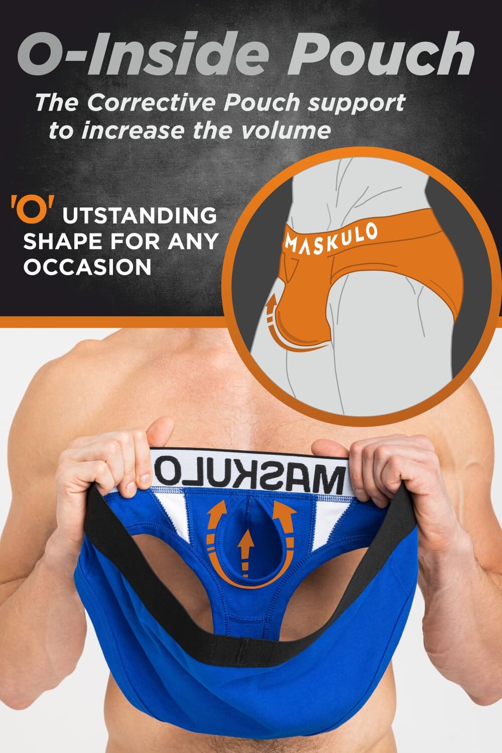 CAPTAIN - A Trunk Shorts with O - Inside - POUCH. Blue Royal + White - MTR111 - Y2 - www.maskulo.berlin - Local store