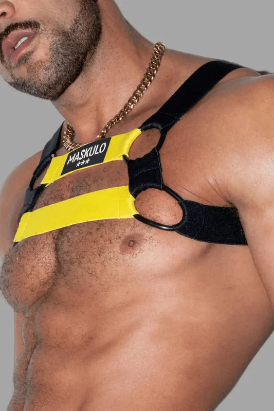 Conrad Tropix. Elastic Bulldog Harness. Yellow - MHR211-Y1 - www.maskulo.berlin - Local store