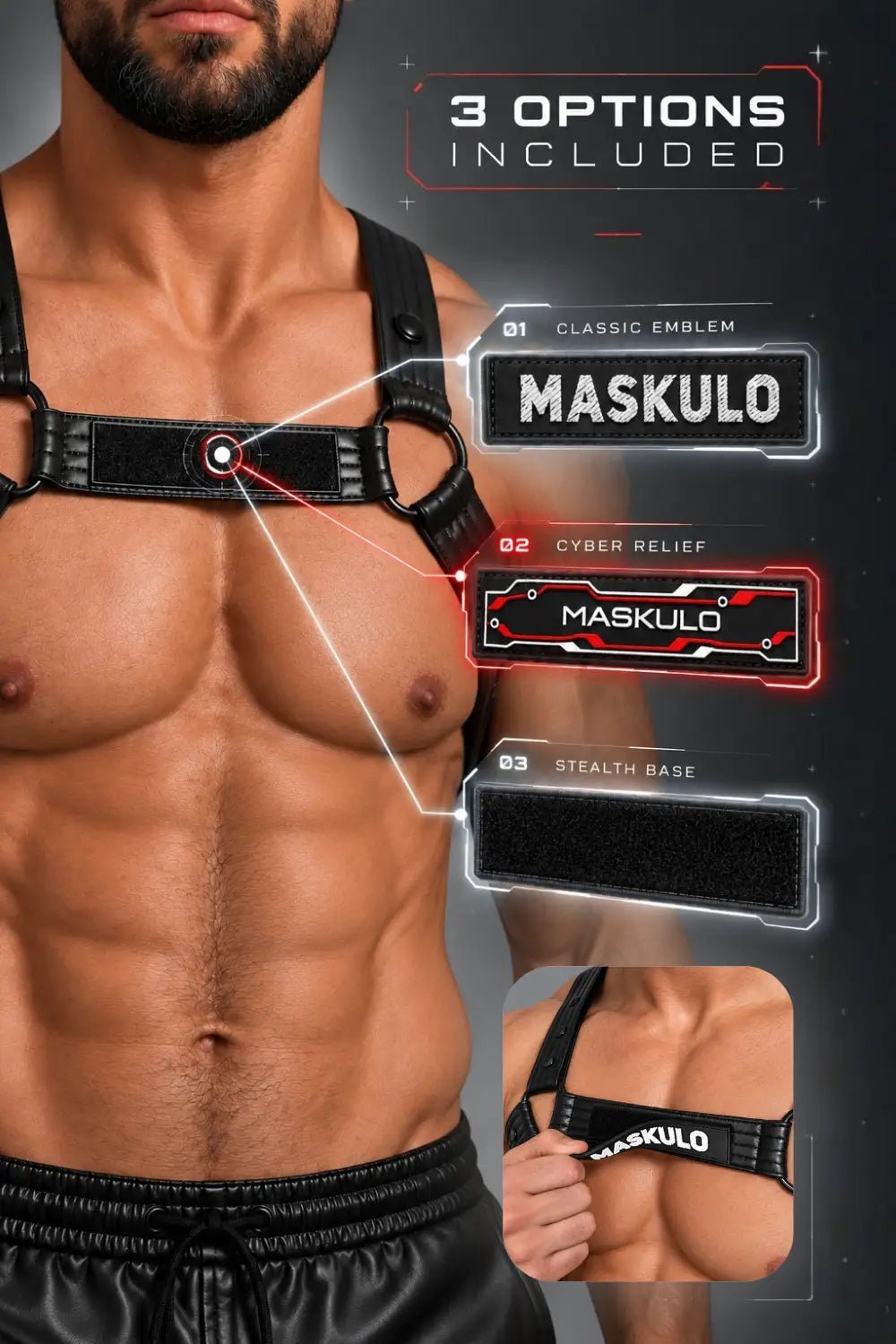Corbin Thorso Body Harness - Black - MHR193-YX 3 - www.maskulo.berlin Local City Store