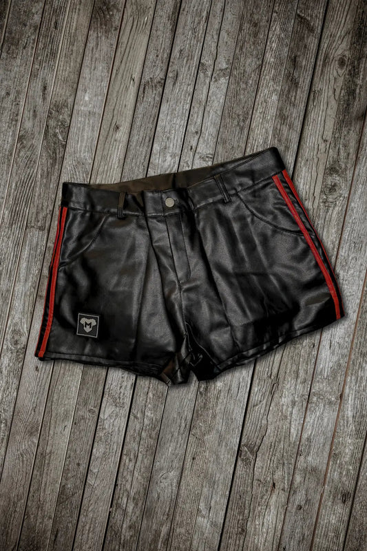 Crock Gearshift Shorts. Red Stripes + Black - MSH274-Y1 - www.maskulo.berlin - Local store