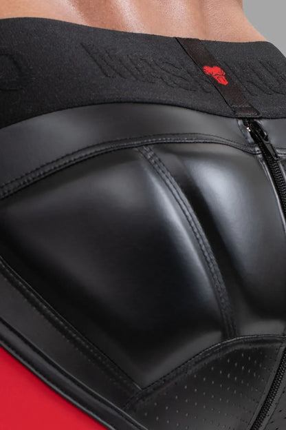 Cycling Shorts 'Big Bulge'. Black+Red - MSH110-Y1 - www.maskulo.berlin - Local store