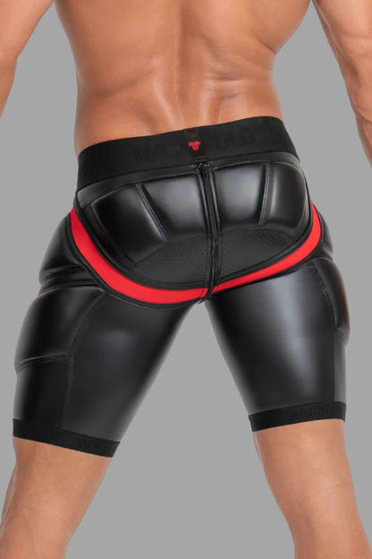Cycling Shorts 'Big Bulge'. Black+Red - MSH110-Y1 - www.maskulo.berlin - Local store