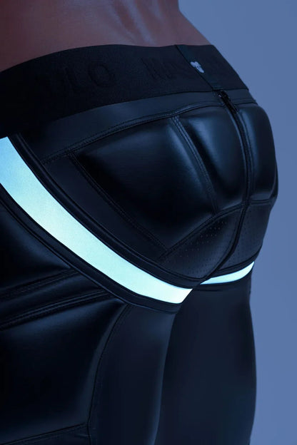 Cycling Shorts S size. 'Big Bulge'. Black and Grey Reflective Light - MSH112 - Y1 - www.maskulo.berlin - Local store