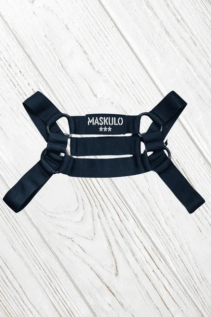 Dean Tropix. Elastic Bulldog Harness. Black - MHR210-Y1 4 - www.maskulo.berlin Local City Store