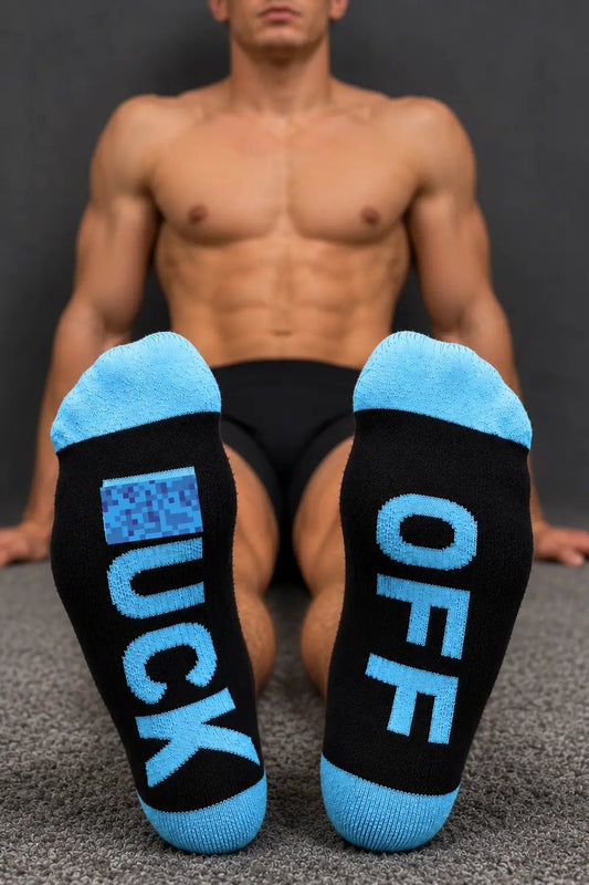 F_CK OFF Crew Socks. Blue Arctic - MSC132-YX - www.maskulo.berlin - Local store