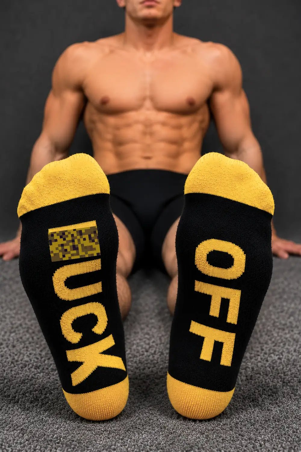 F_CK OFF Crew Socks. Yellow Yolk - MSC113-YX - www.maskulo.berlin - Local store