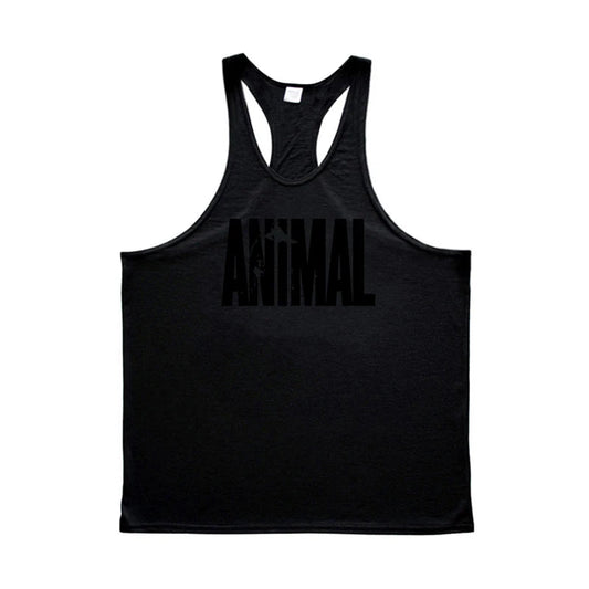 Gym Tank Top 'Animal'. Black - NTP328-Y1 - www.maskulo.berlin - Local store