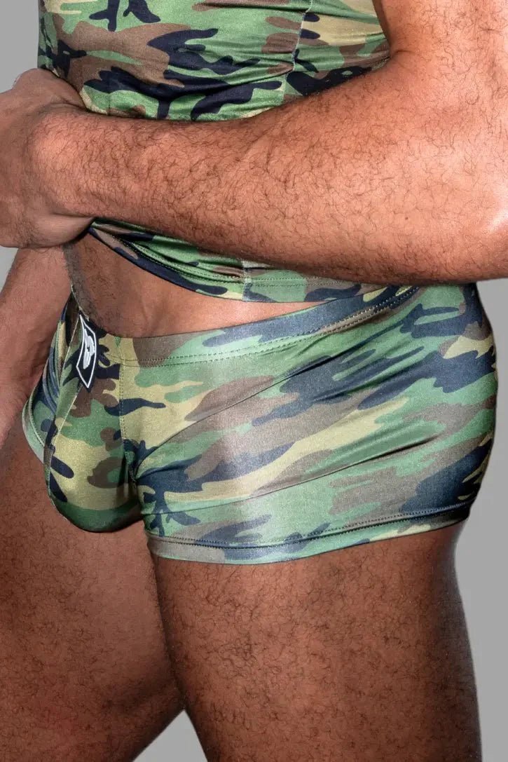Hue Sleek Silky Trunk Shorts. Camouflage Woodland - MSH266-Y1 3 - www.maskulo.berlin Local City Store