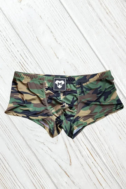 Hue Sleek Silky Trunk Shorts. Camouflage Woodland - MSH266-Y1 4 - www.maskulo.berlin Local City Store