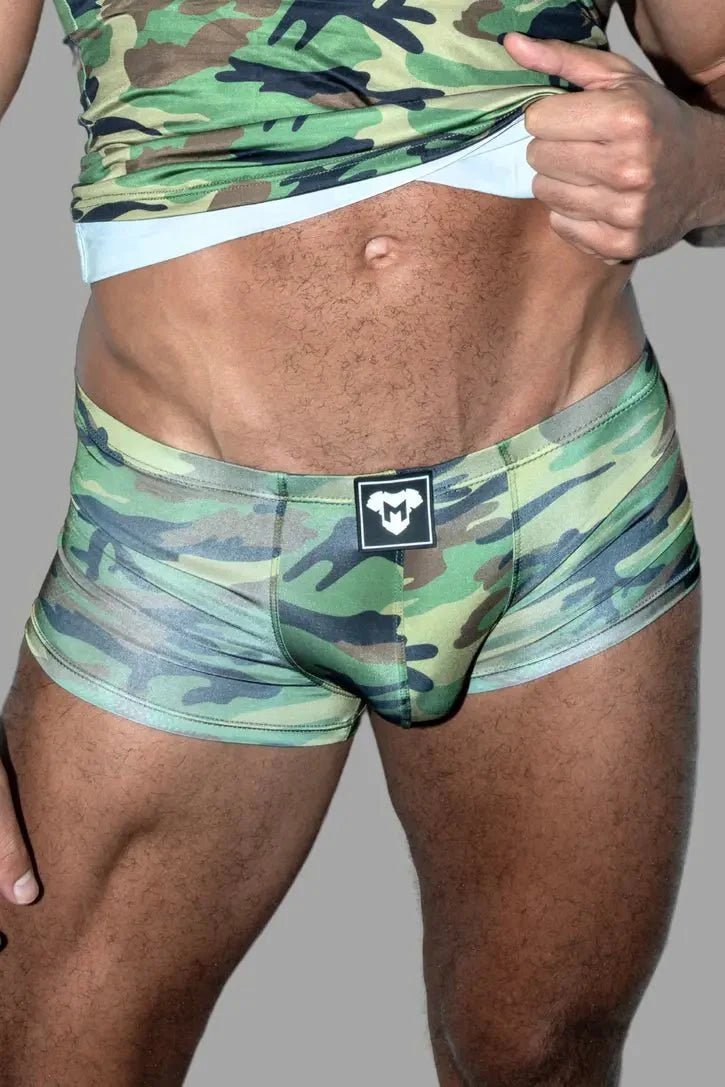 Hue Sleek Silky Trunk Shorts. Camouflage Woodland - MSH266-Y1 2 - www.maskulo.berlin Local City Store