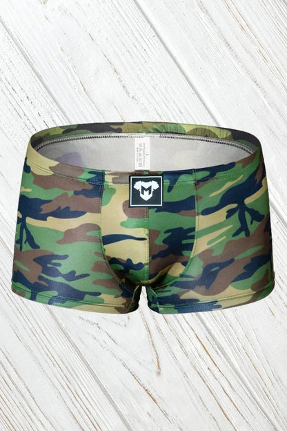 Hue Sleek Silky Trunk Shorts. Camouflage Woodland - MSH266-Y1 1 - www.maskulo.berlin Local City Store